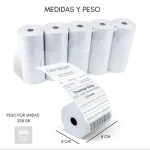 Caja 50 Rollos Papel Térmico 80x80mm para Impresora Térmica - Imagen 2