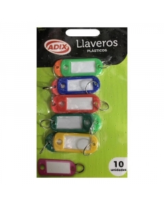 Llaveros Con Placas Identificacion de Colores 10 UND