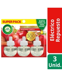 Desodorante Ambiental Pack 3 Repuestos de 21 ML Manzana Canela