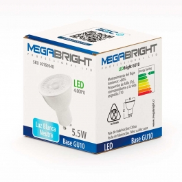Ampolleta Led PAR16 GU-10 5.5W 4000°K - Luz Blanca Neutra