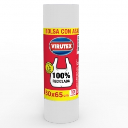 Bolsas de Basura Blanca con Asas Rollo 10 UND 50 x 65 CM (Espesor 15 µm)
