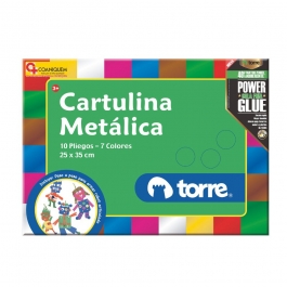 Cartulina Metálica 10 Pliegos 7 Colores 25 x 35 CM