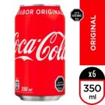 Bebida Lata Coca Cola Original Pack 6 UND 350 ML