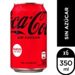 Bebida Lata Coca Cola Sin Azucar Pack 6 UND 350 ML