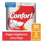 Papel Higienico Bajo Metraje HS Blanco 50 MT x 8 Rollos