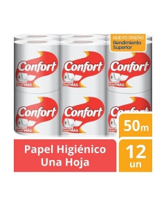 Papel Higienico Bajo Metraje HS Blanco Fajilla 50 MT x 12 Rollos