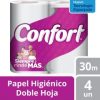 Papel Higienico Bajo Metraje HD Blanco 30 MT x 4 Rollos