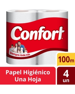 Papel Higienico Bajo Metraje HS Blanco 100 MT x 4 Rollos