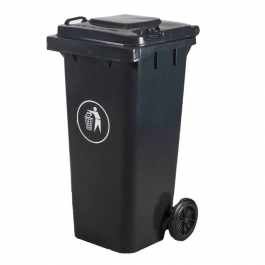 Contenedor de Basura con Tapa 120 LT con 2 Ruedas | Gris Oscuro