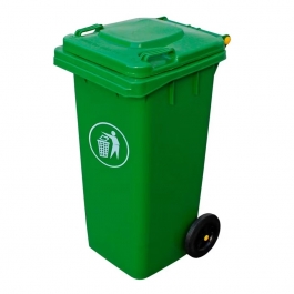 Contenedor de Basura con Tapa 240 LT con 2 Ruedas | Verde