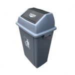Contenedor de Basura con Tapa Push 60 LT Gris