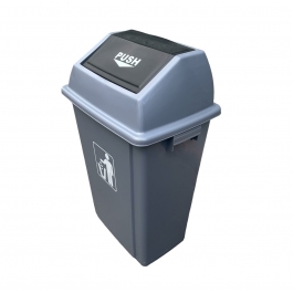 Contenedor de Basura con Tapa Push 60 LT Gris