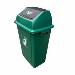 Contenedor de Basura con Tapa Push 60 LT Verde