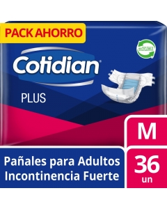 Panales Adulto Unisex Incontinencia Fuerte Plus Mediano 36 UND