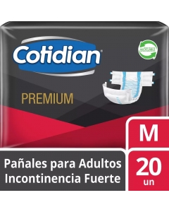 Panales Adulto Unisex Incontinencia Fuerte Premium Mediano 20 UND