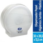 Dispensador Papel Higienico Alto Metraje Plastico Blanco