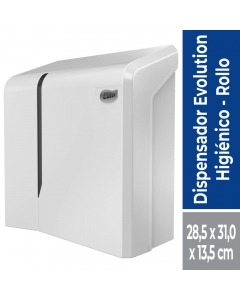 Dispensador Papel Higienico Alto Metraje Dynamic Plastico Blanco