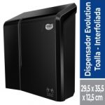 Dispensador Toalla Interfoliada Evolution Plastico Negro