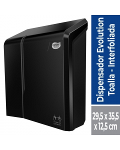 Dispensador Toalla Interfoliada Evolution Plastico Negro