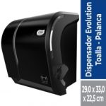 Dispensador Toalla de Papel Corte Manual C Palanca Plastico Negro