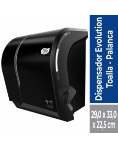 Dispensador Toalla de Papel Corte Manual C Palanca Plastico Negro