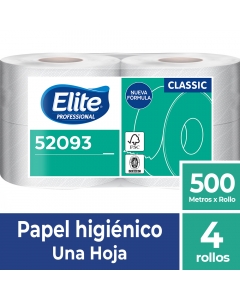 Papel Higienico Alto Metraje HS Economico Classic 500 MT x 4 Rollos