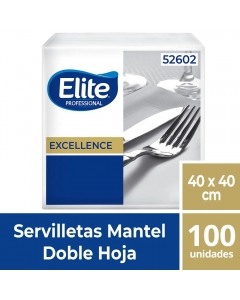 Servilleta Mesa HD Ext Blanca Excellence 40 x 40 CM 100 Hjs x 1 Pqtes