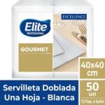 Servilleta Mesa HS Gourmet Blanca Excellence 40 x 40 CM 050 Hjs x 1 Pqtes