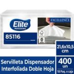 Servilleta Dispensador HD Ext Blanca Excellence 216 x 105 CM 400 Hjs x 18 Pqtes