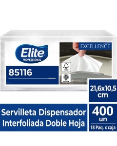 Servilleta Dispensador HD Ext Blanca Excellence 216 x 105 CM 400 Hjs x 18 Pqtes
