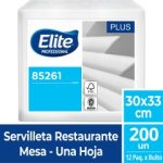 Servilleta Mesa HS Blanca Plus 30 x 33 CM 200 Hjs x 1 Pqtes