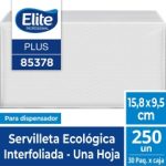 Servilleta Dispensador HS Ecologica Plus 216 x 158 CM 250 Hjs x 30 Pqtes