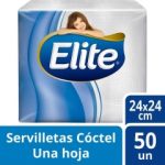 Servilleta Mesa HS Coctel Blanca 24 x 24 CM 50 Hjs x 1 Pqte