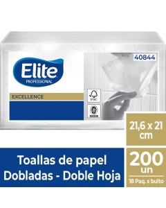 Toalla de Papel Interfoliada HD Ext Blanca Excellence 200 Hjs x 18 Pqtes
