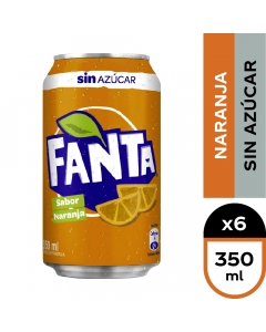 Bebida Lata Fanta Sin Azucar Pack 6 UND 350 ML