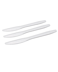 Cuchillos Plasticos Desechables Blancos 100 UND