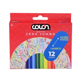 Lápices Crayones de Cera Jumbo Colón 12 Colores