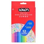 Lápices de Colores Hexagonales Jumbo 12 Und
