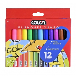 Lápices Marcadores de Colores Jumbo 12 Und