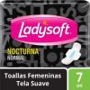 Toallas Higienicas Femeninas Nocturna Normal Tela Suave 7 UND
