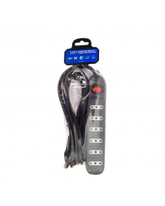 Alargador Multiple de 6 Tomas Color Negro Con Interruptor 3 MT