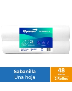 Sabanilla Clinica HS Prepicada Blanca 48 MT x 2 Rollos