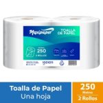 Toalla de Papel Alto Metraje HS Blanca 250 MT x 2 Rollos