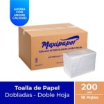 Toalla de Papel Interfoliada HD Blanca 200 Hjs x 18 Pqtes