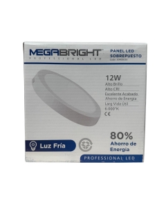 Panel Led Redondo Sobrepuesto 12 Wluz Fria