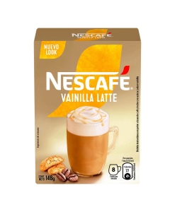 Cafe Instantaneo Caja Sachet Vainilla Latte 148 GR 8 Sobres