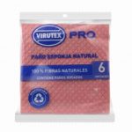 Paño Esponja Absorbente Natural Rosado 6 UND