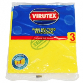Paño Multiuso Amarillo Tradicional 36 x 36 CM 3 UND