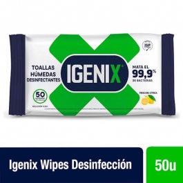 Paño Toalla Desinfectante Wipes Aroma Frescura Cítrica 50 UND