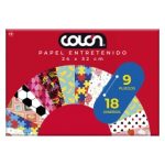 Papel Entretenido 9 Pliegos 18 Diseños 24 x 32 CM